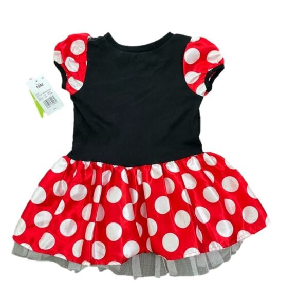 Disney’s Girl's Dress Minnie Mouse Black Red White Bow Size 18 Month’s NWT - Picture 2 of 3